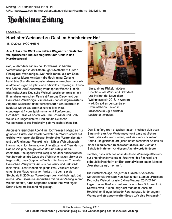 Hochheimer Zeitung vom 21.10.2013